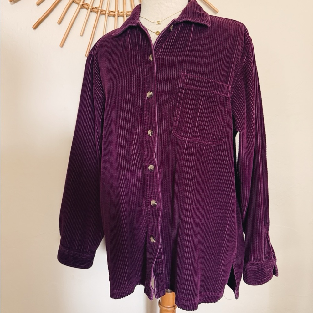 L.L. Bean Women's Rich Purple Corduroy Shirt